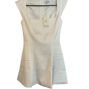 NWT Peppermayo Ivory Square Neck Cap Sleeve Dress SZ M